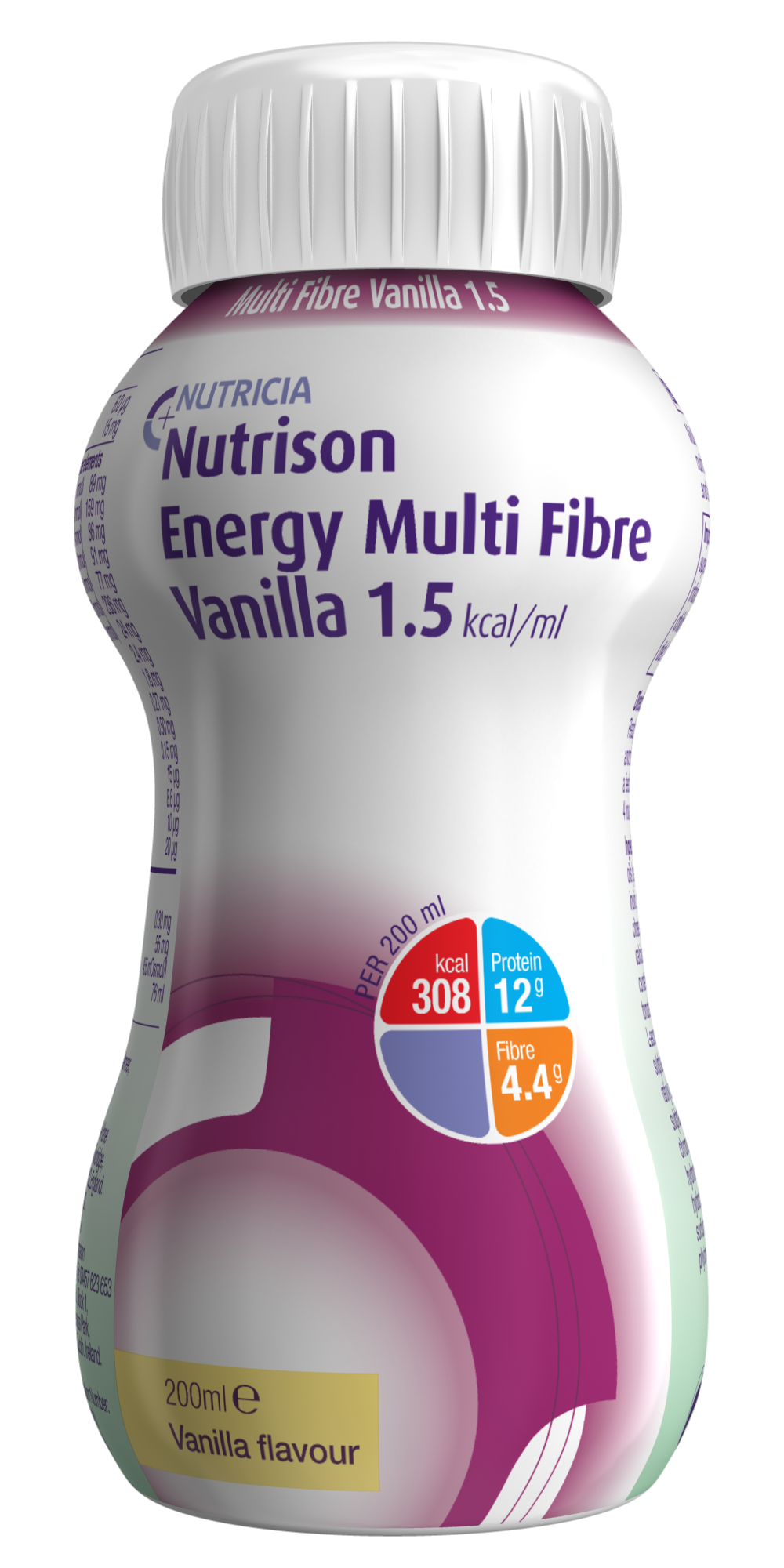 Nutrison Energy Multi Fibre Vanilla 200ml bottle packshot