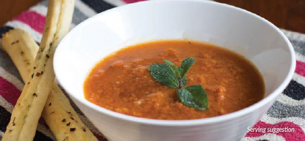 Roasted red pepper and tomato soup